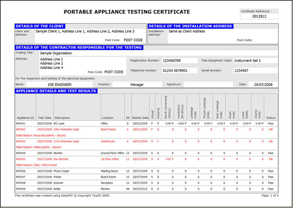 Niceic elektrische Installation Zustand Bericht Beispiel